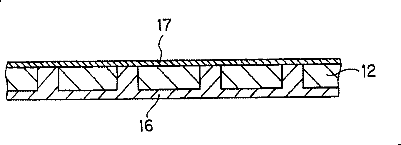 Thin film support substrate for use in hydrogen production filter and production method of hydrogen production filter