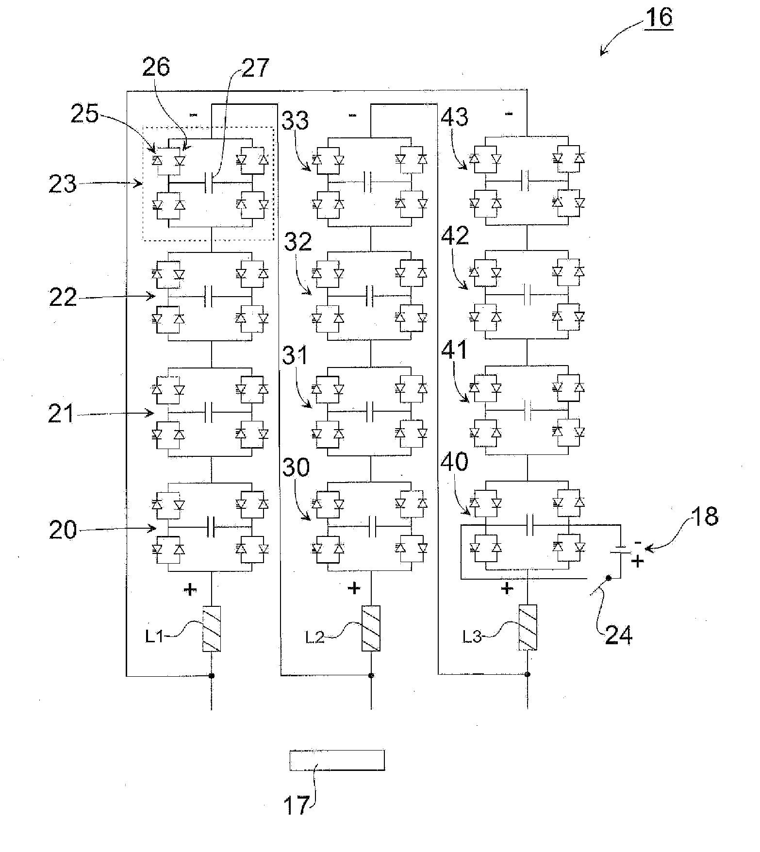 Chain-link converter, method for starting chain-link converter and static compensator system