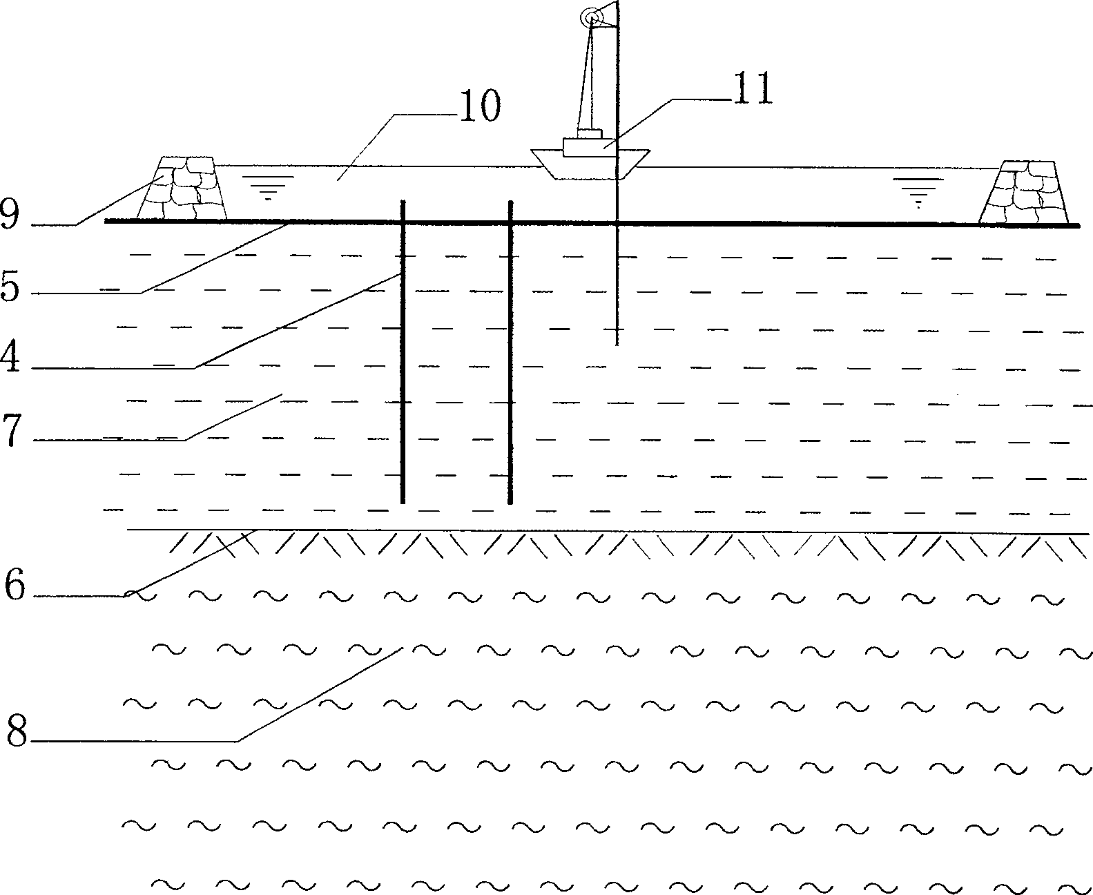 Quick reinforcing method and reinforcing device for super soft weak soil