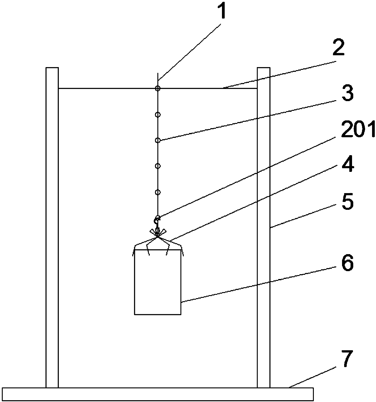 Impact strength detection device for wine bottle packaging box