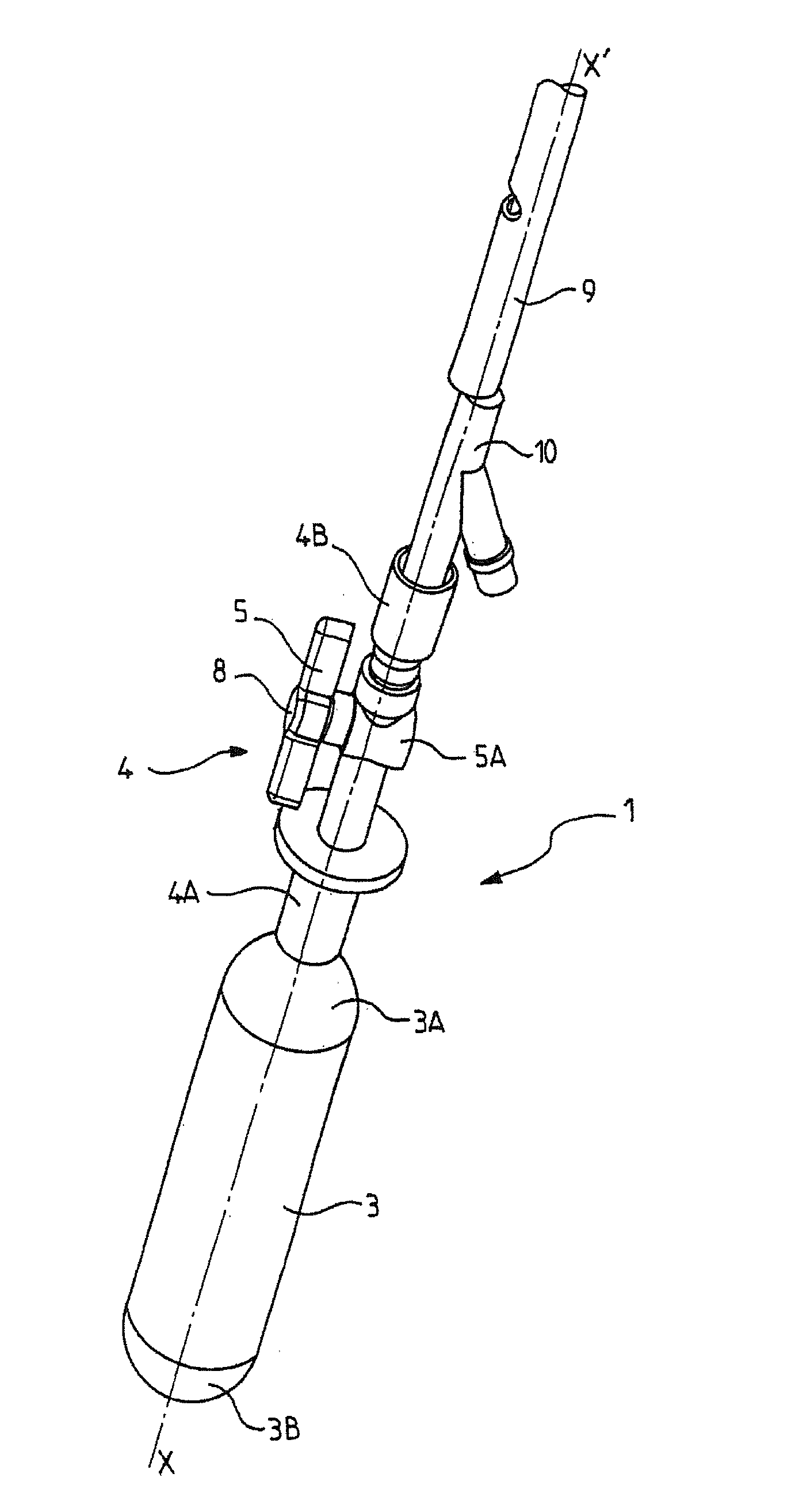 Device for inflating a surgical implant