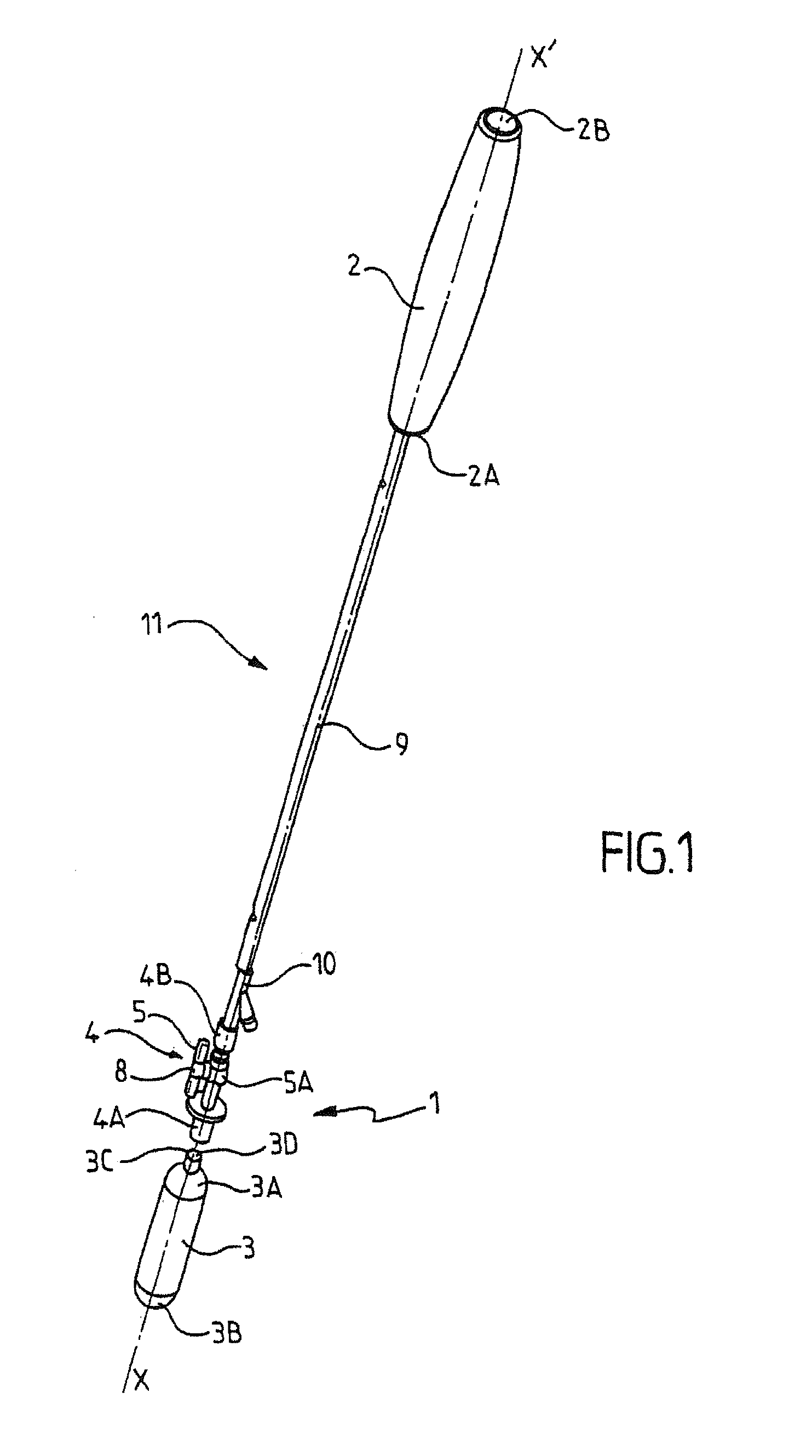 Device for inflating a surgical implant