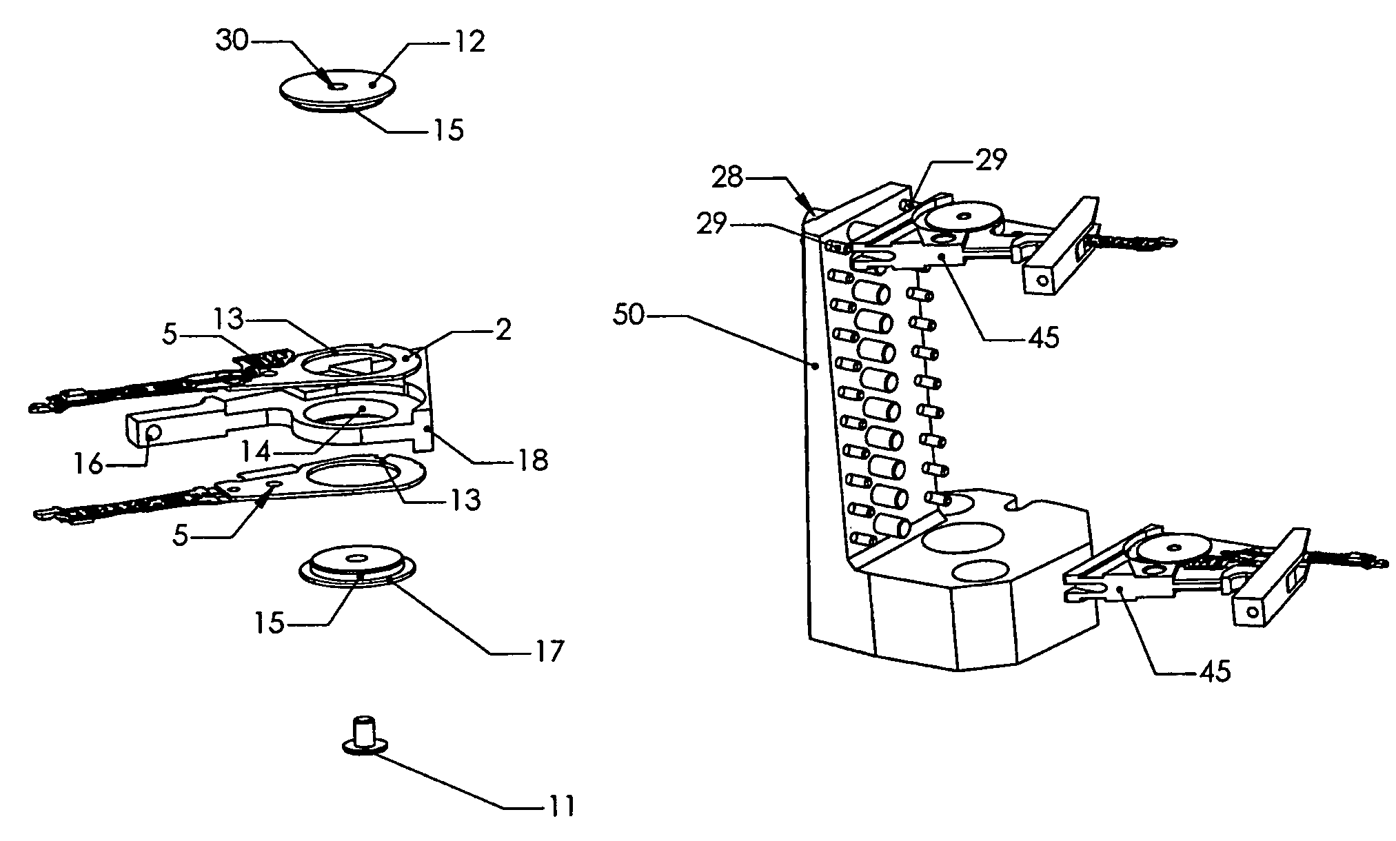 Head/arm subassembly and head stack assembly for media servowriter