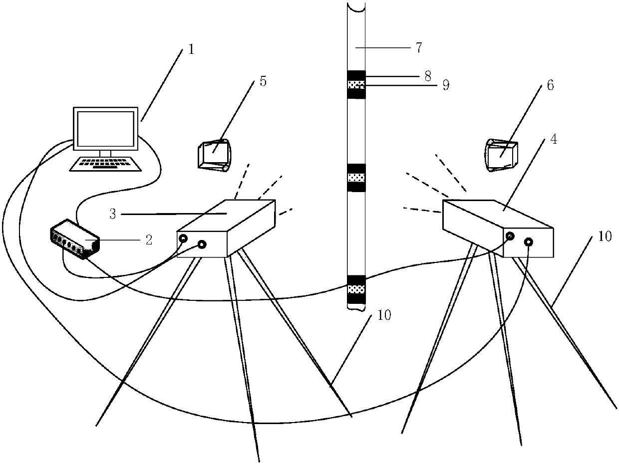 A cross-axis image measurement method for three-dimensional motion analysis of glass pipelines