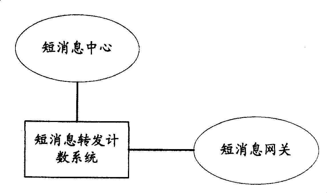 System for counting short message transmission based on point-to-point short message and counting method