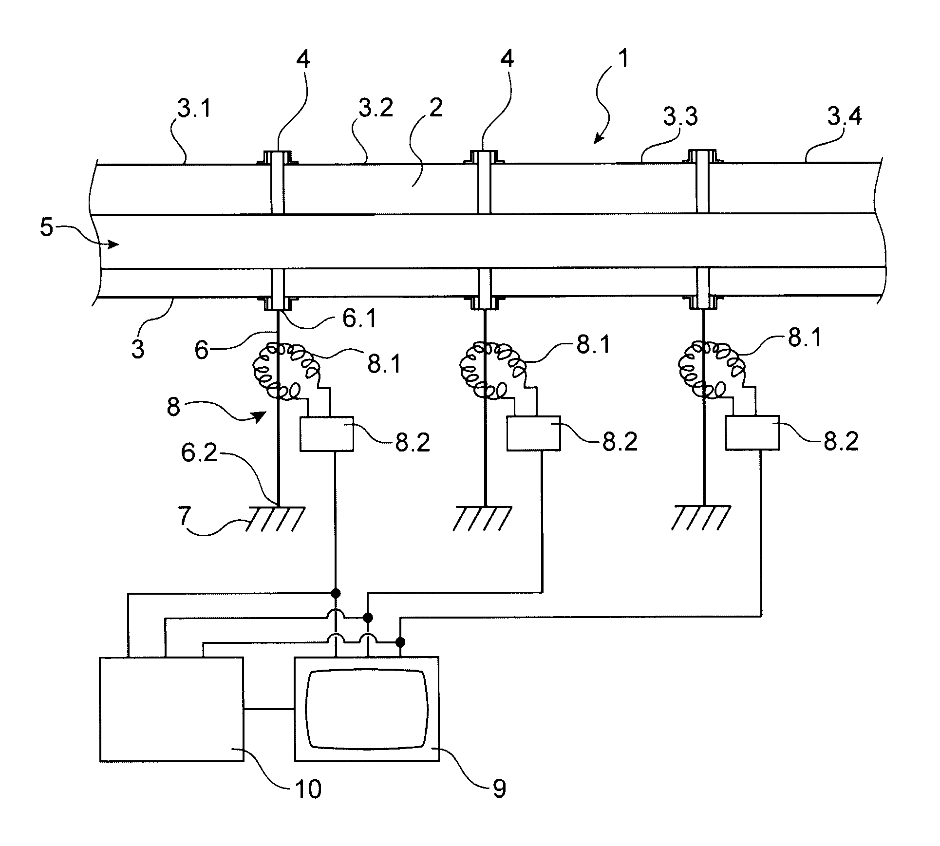 Device for detecting and locating electric discharges in fluid-insulated electrical equipment