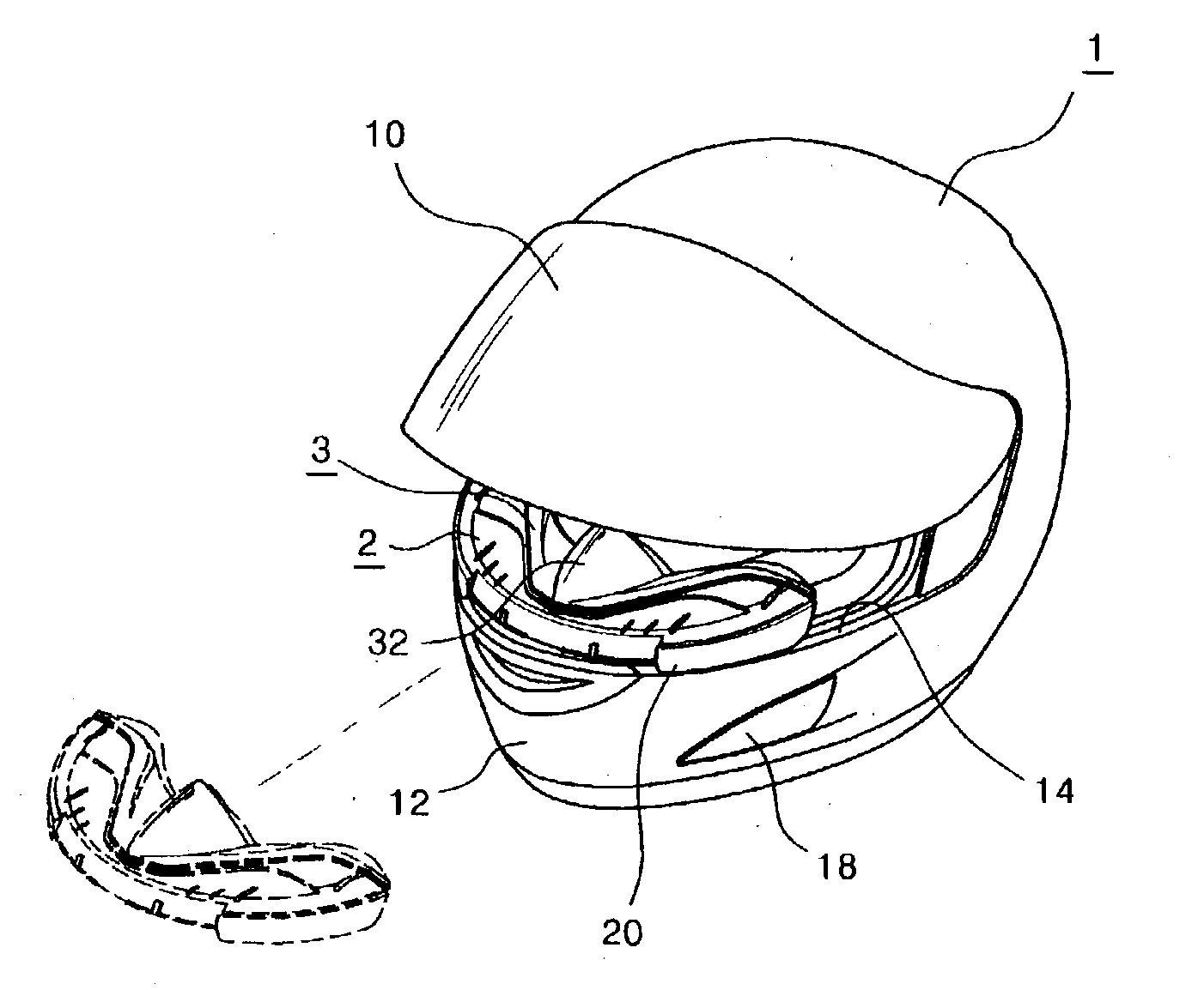 Air mask for a helmet of motorcycles