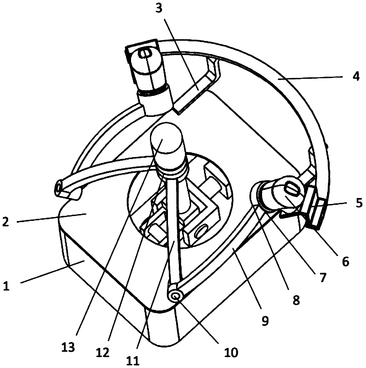 Spherical two-degree-of-freedom rocker operating mechanism based on torque sensor joint motor