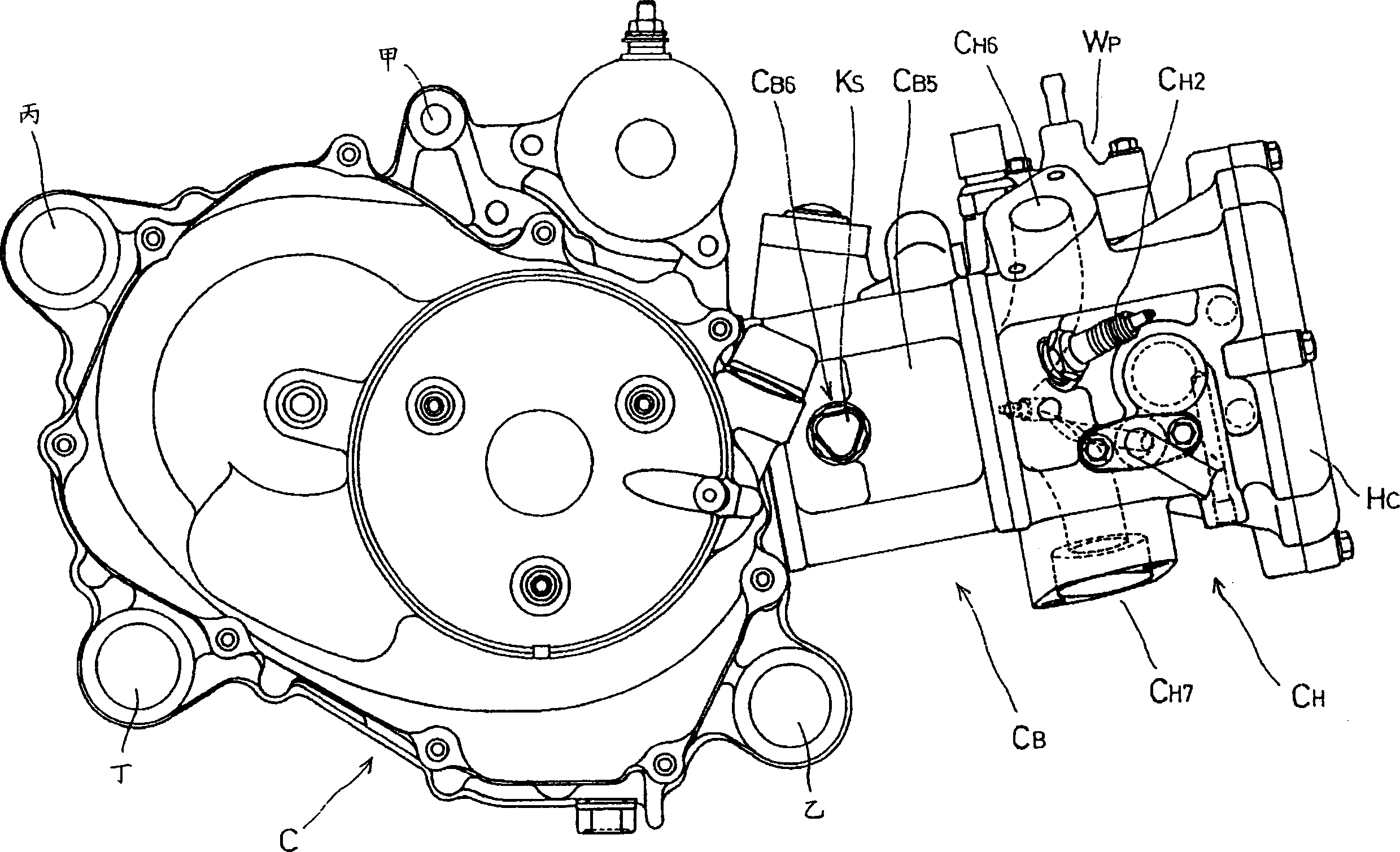 Installation structure of knockmeter in internal combustion engine