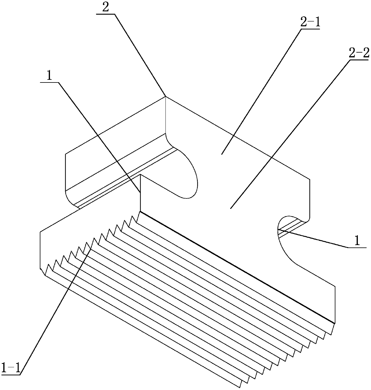 A rice rubbing knife set composed of rice rubbing knife blocks