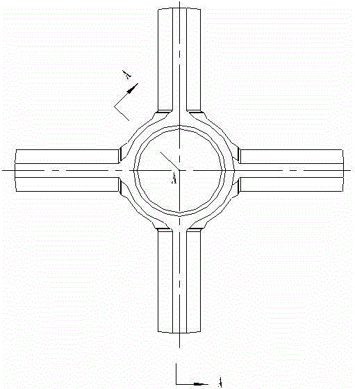 Secondary synchronous cold extruding forming production method for cross axles of automobile differentials and planetary reducers