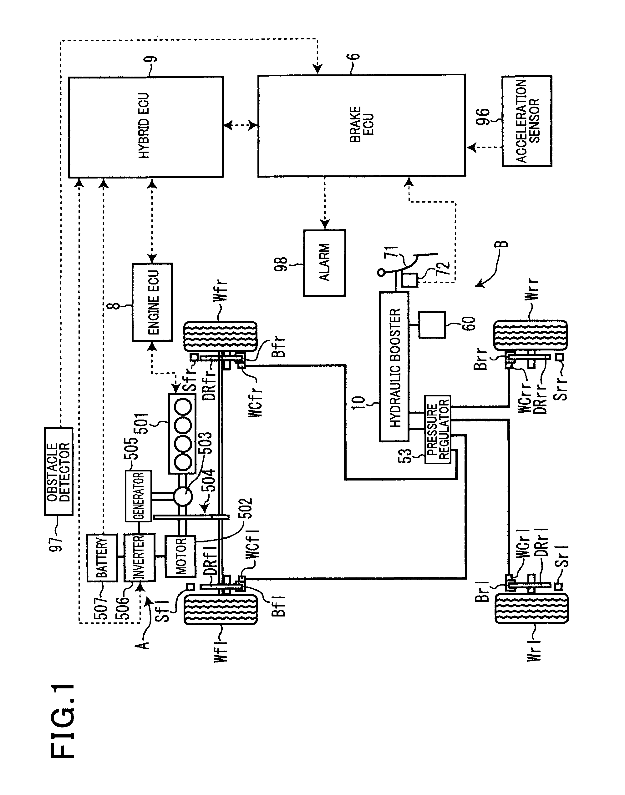 Braking apparatus for vehicle with collision avoidance mechanism