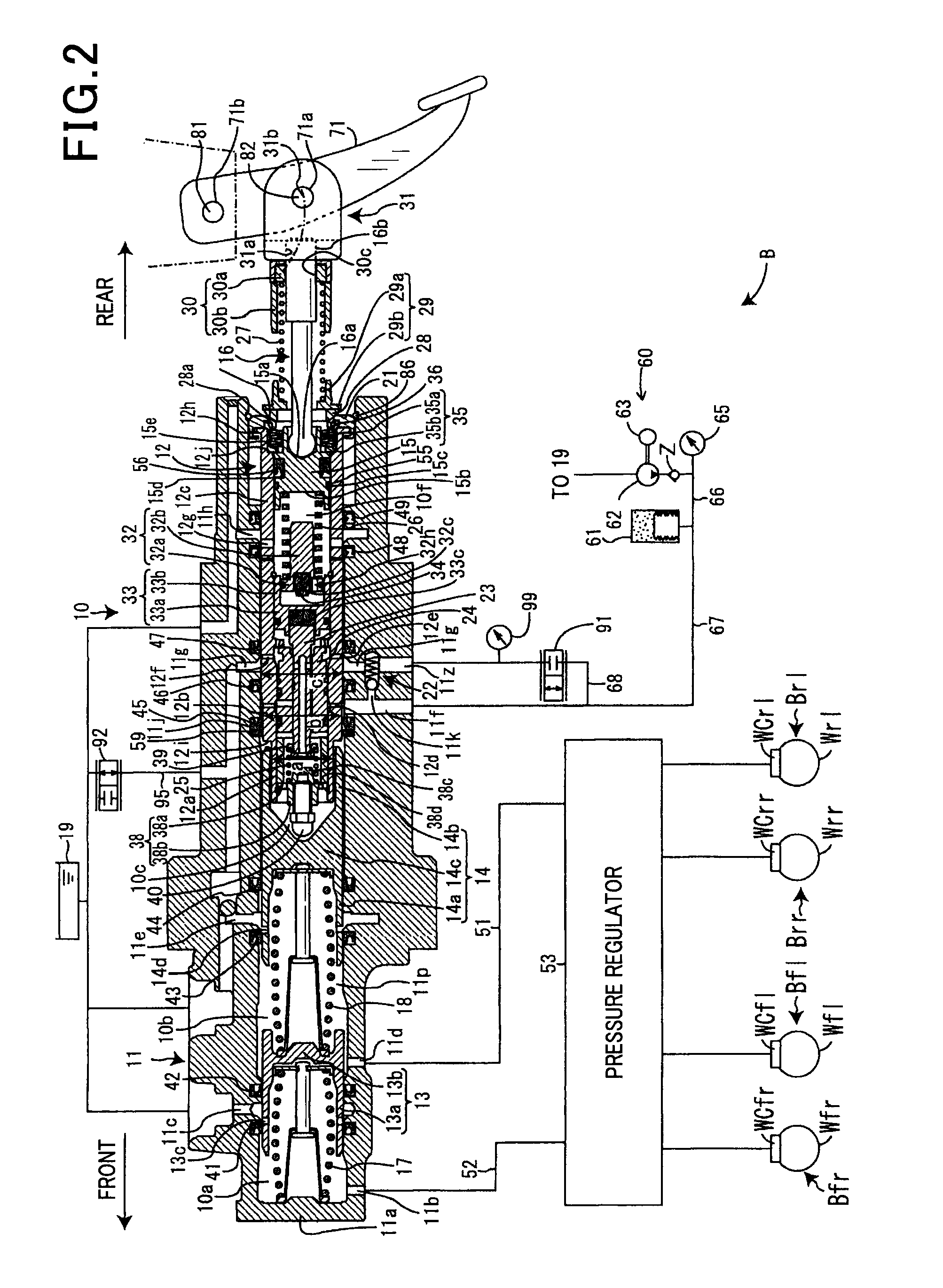 Braking apparatus for vehicle with collision avoidance mechanism