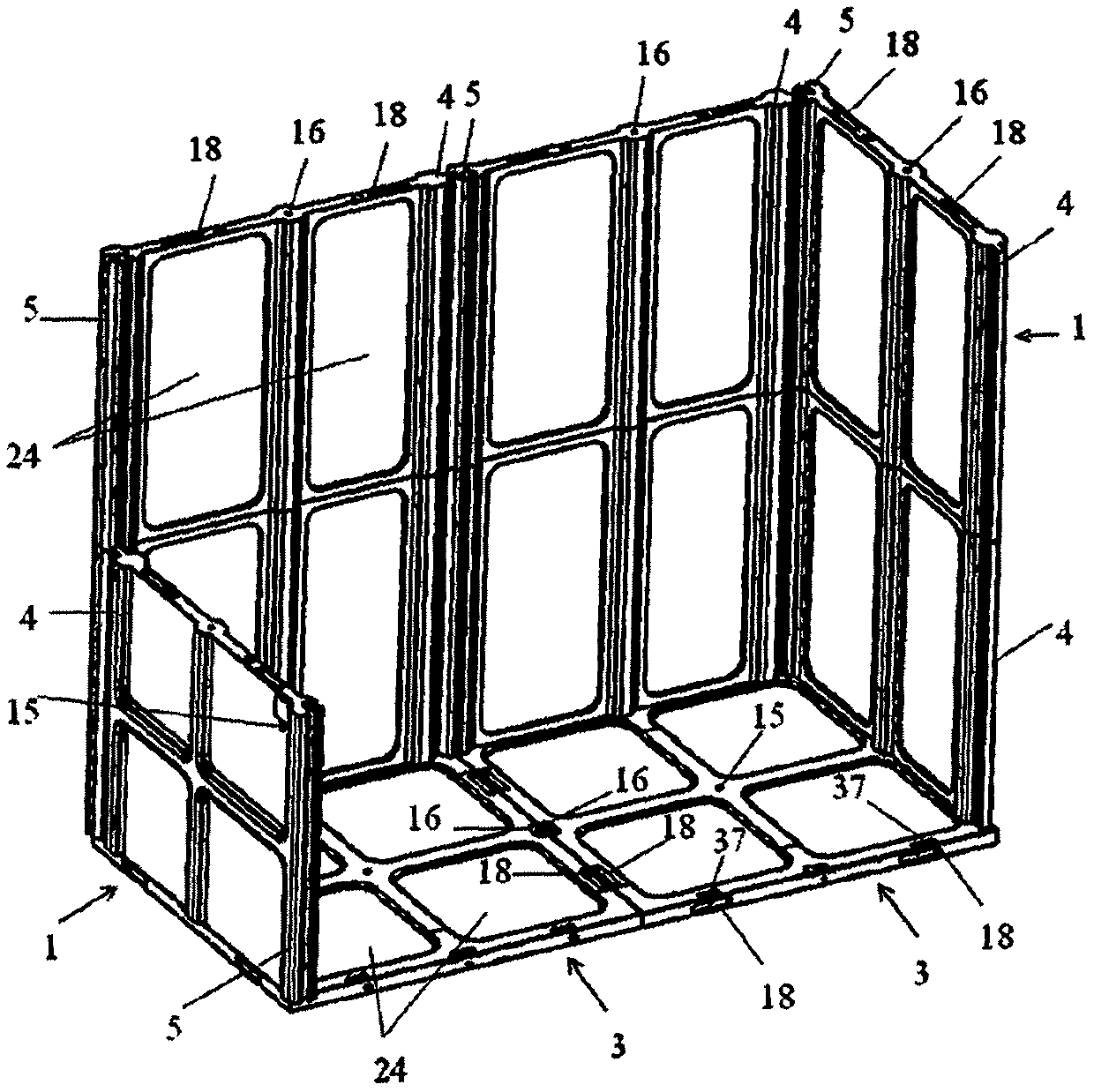 Removable and expandable jigsaw turnover box with shock absorption system