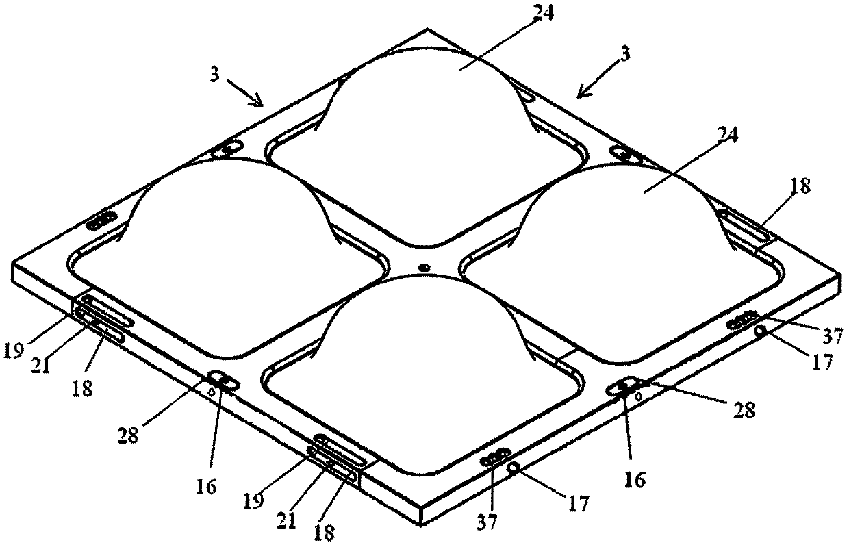 Removable and expandable jigsaw turnover box with shock absorption system