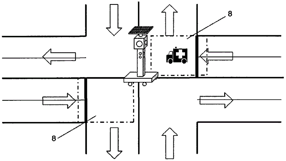 Intersection temporary traffic signal lamp and red-light running snapshot device