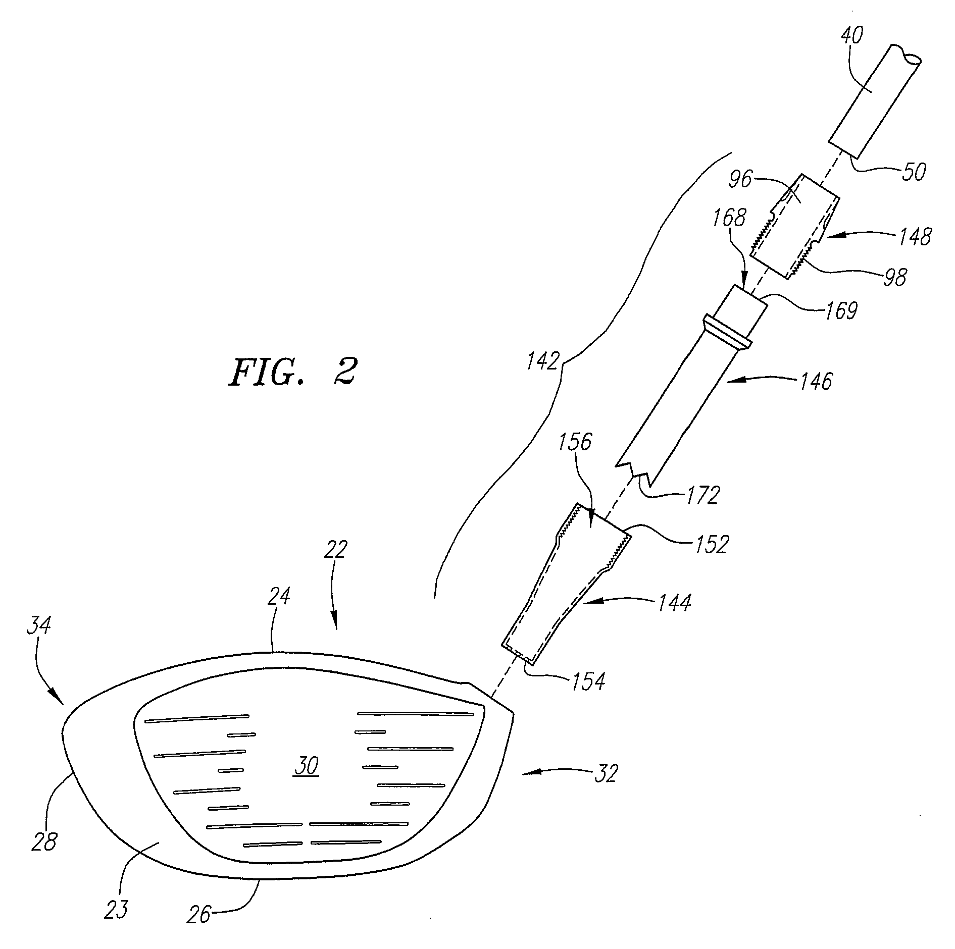 Golf club with interchangeable head-shaft connection