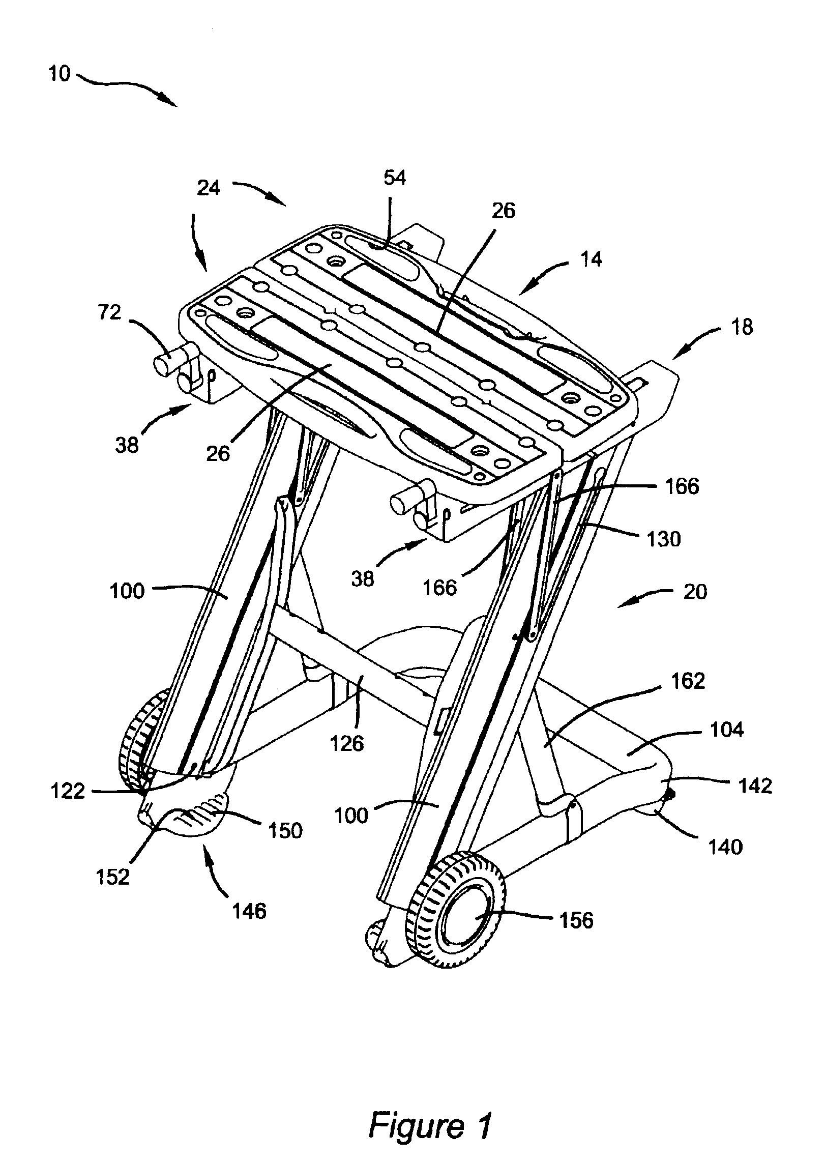Portable workbench having collapsible support structure