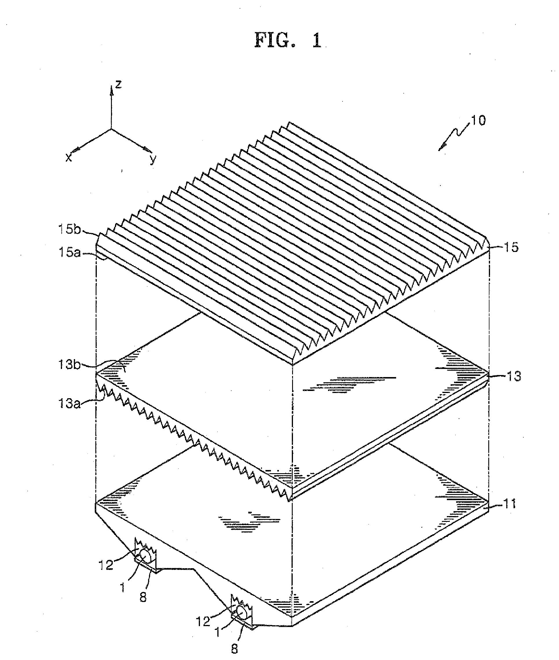 Light guide unit and backlight unit and display device using the light guide unit