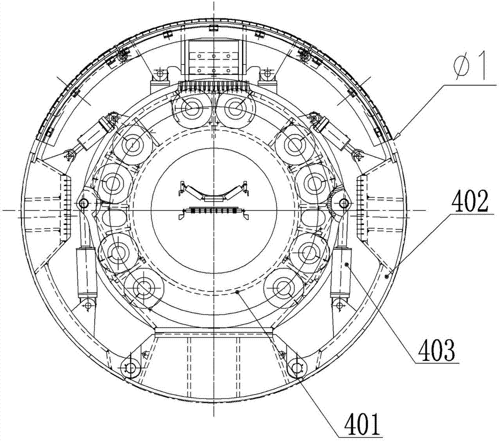 Pipe segment diameter adjustable hard rock tunneling machine adopting double-layer supporting mode and construction method thereof