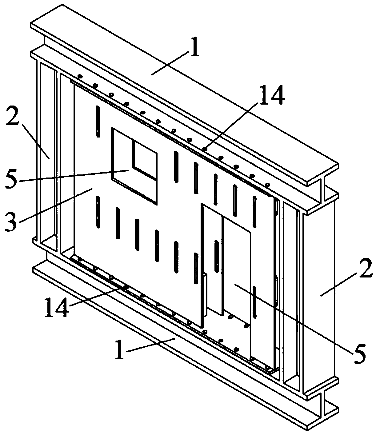 Prefabricated composite energy-dissipated steel beam and column structure with multi-stage damping and secondary amplification of displacement