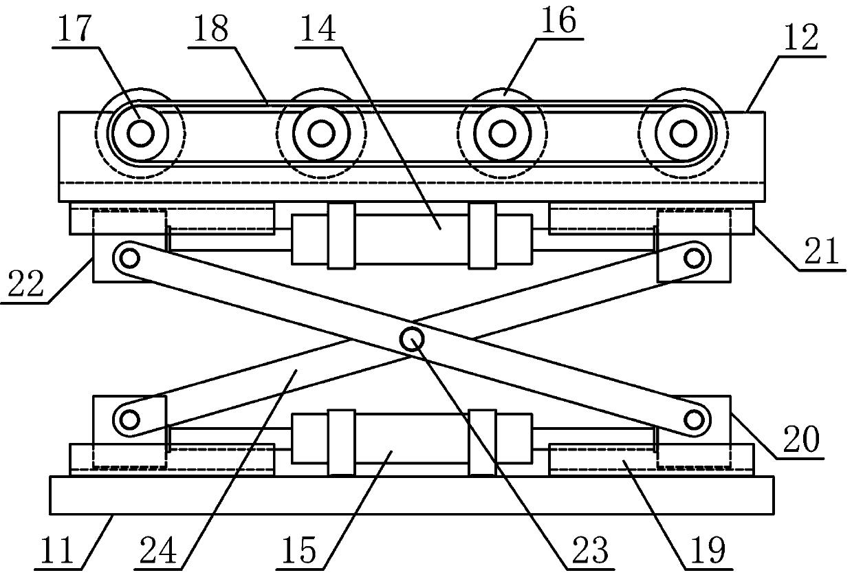 Stacking mechanism for palletizing packaging boxes