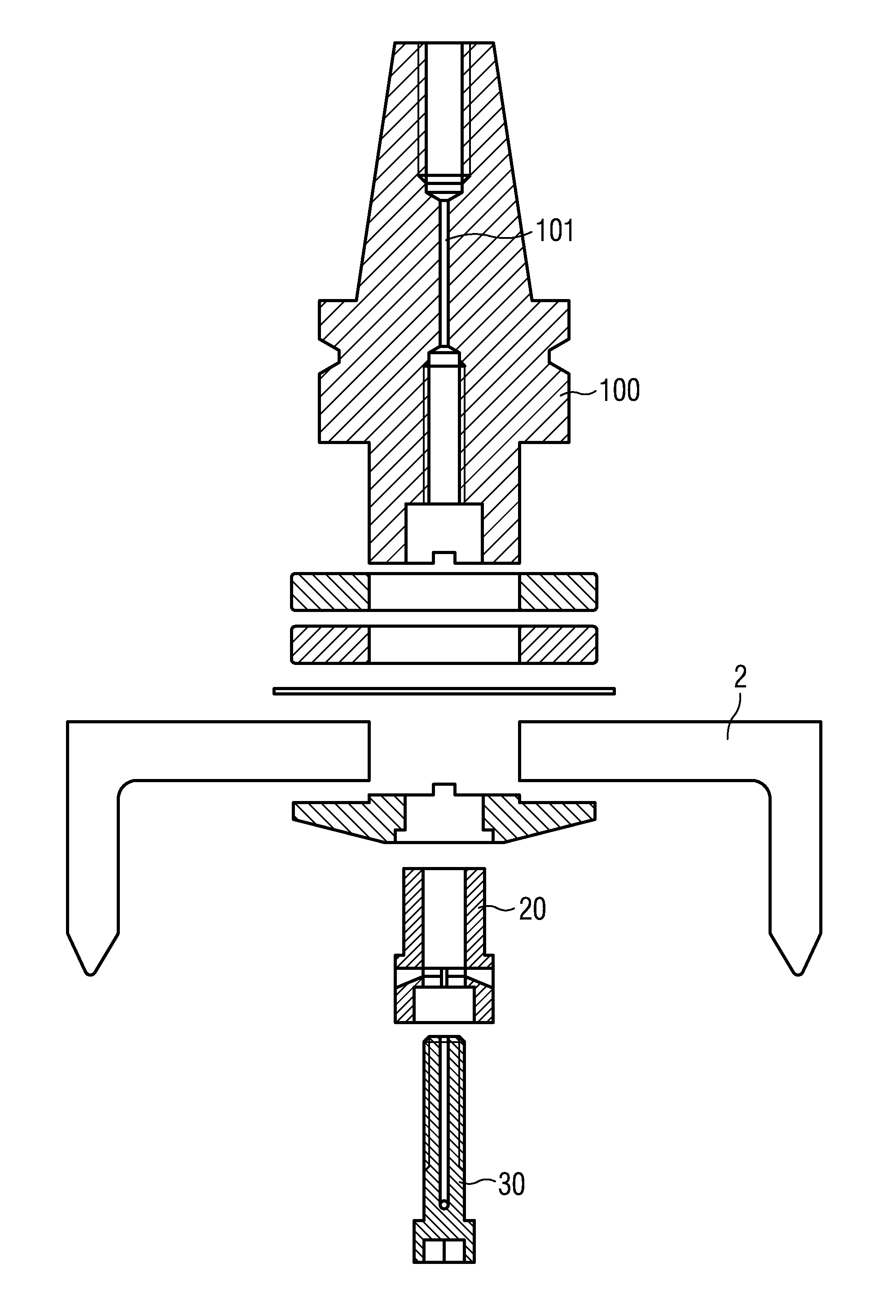 Through coolant adaptor for use on hollow spindle machine tools