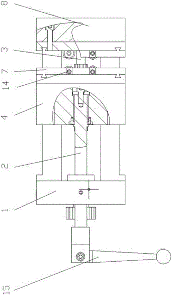 Parallel vice with adjustable sizing blocks