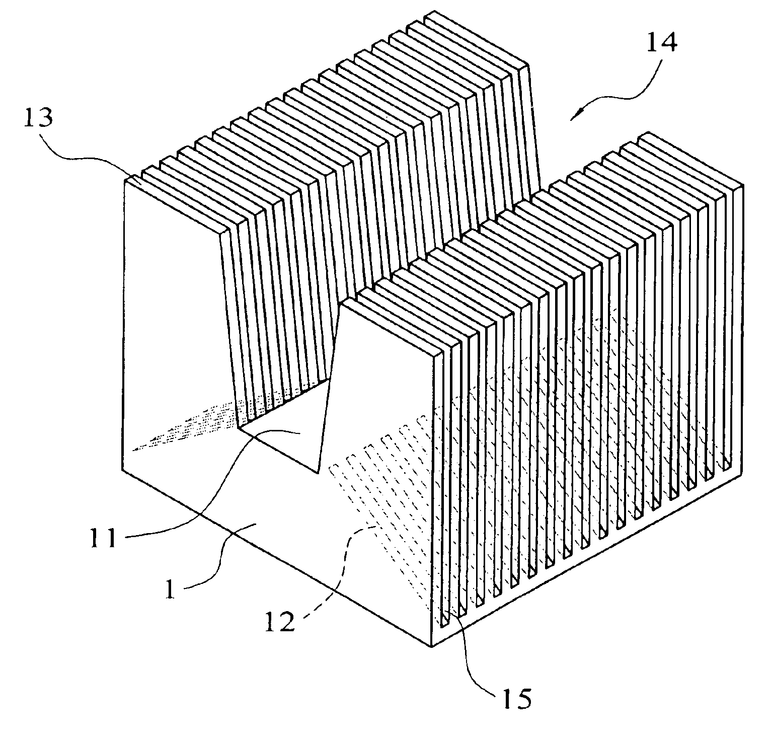 Heat sink with guiding fins