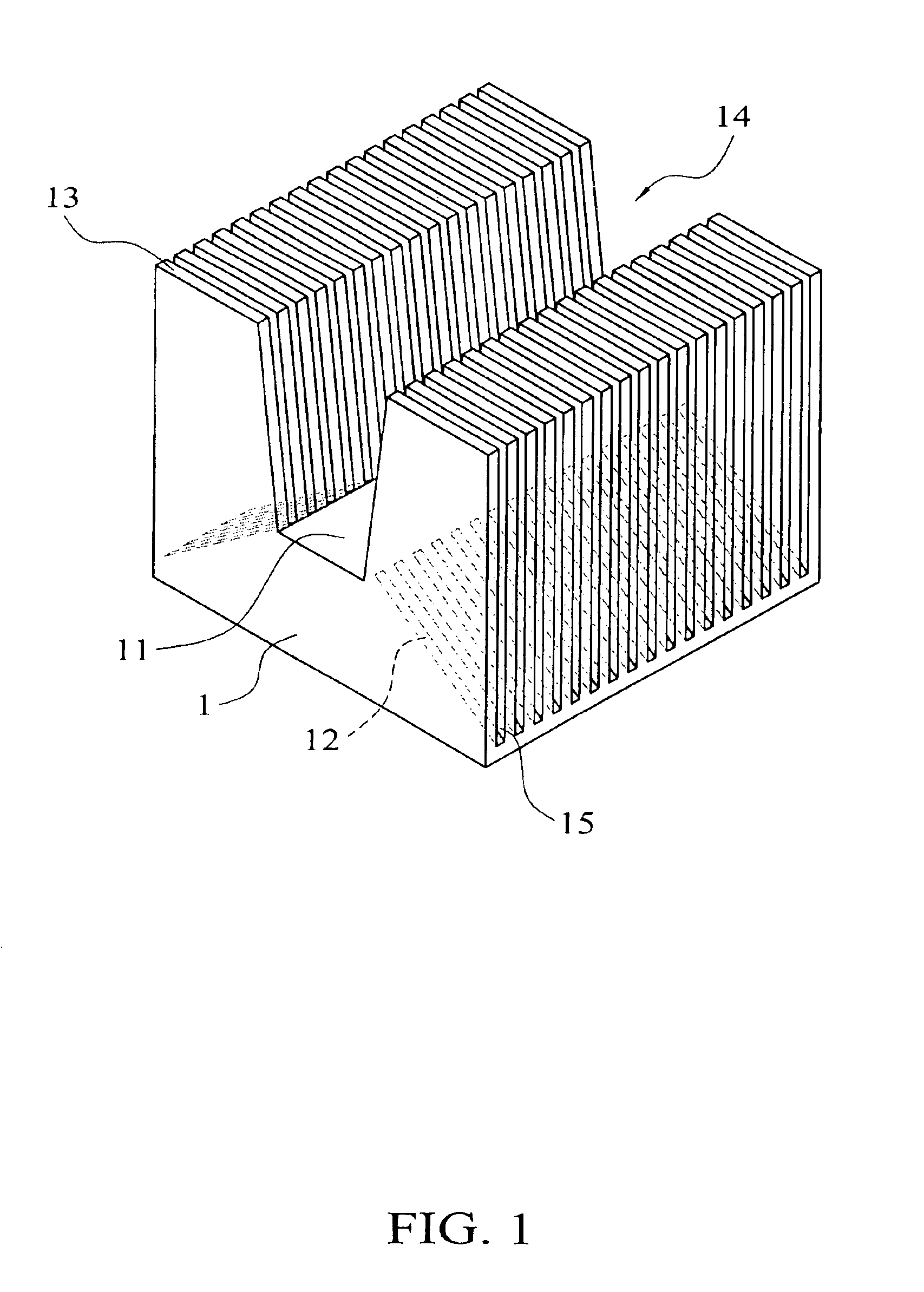 Heat sink with guiding fins