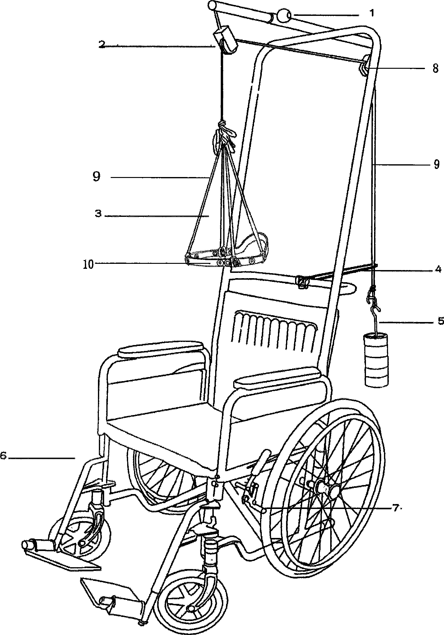 Scoliosis head circle gravity traction wheel chair