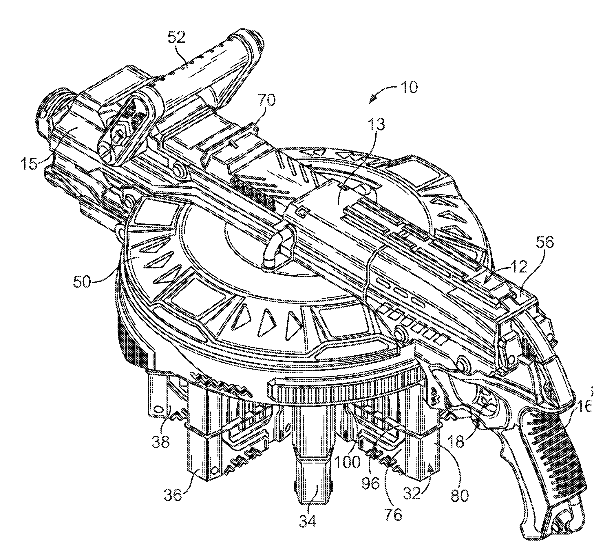 Projectile launcher with rotatable clip connector