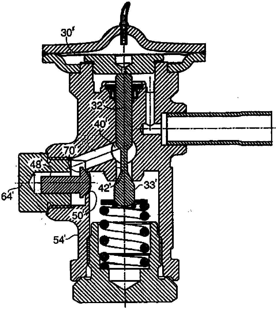 Thermostatic expansion valve with one-way control function