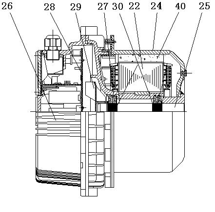 Integrated driving motor without position sensor