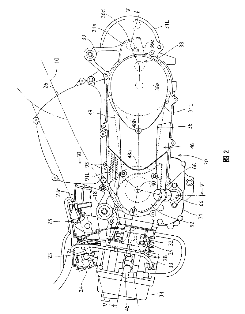 Cooling structure for belt type stepless change