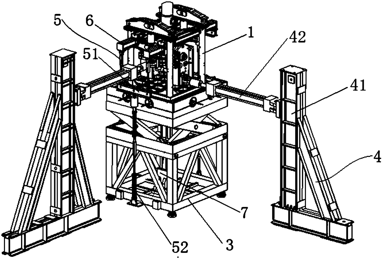 An aircraft static strength test loading device