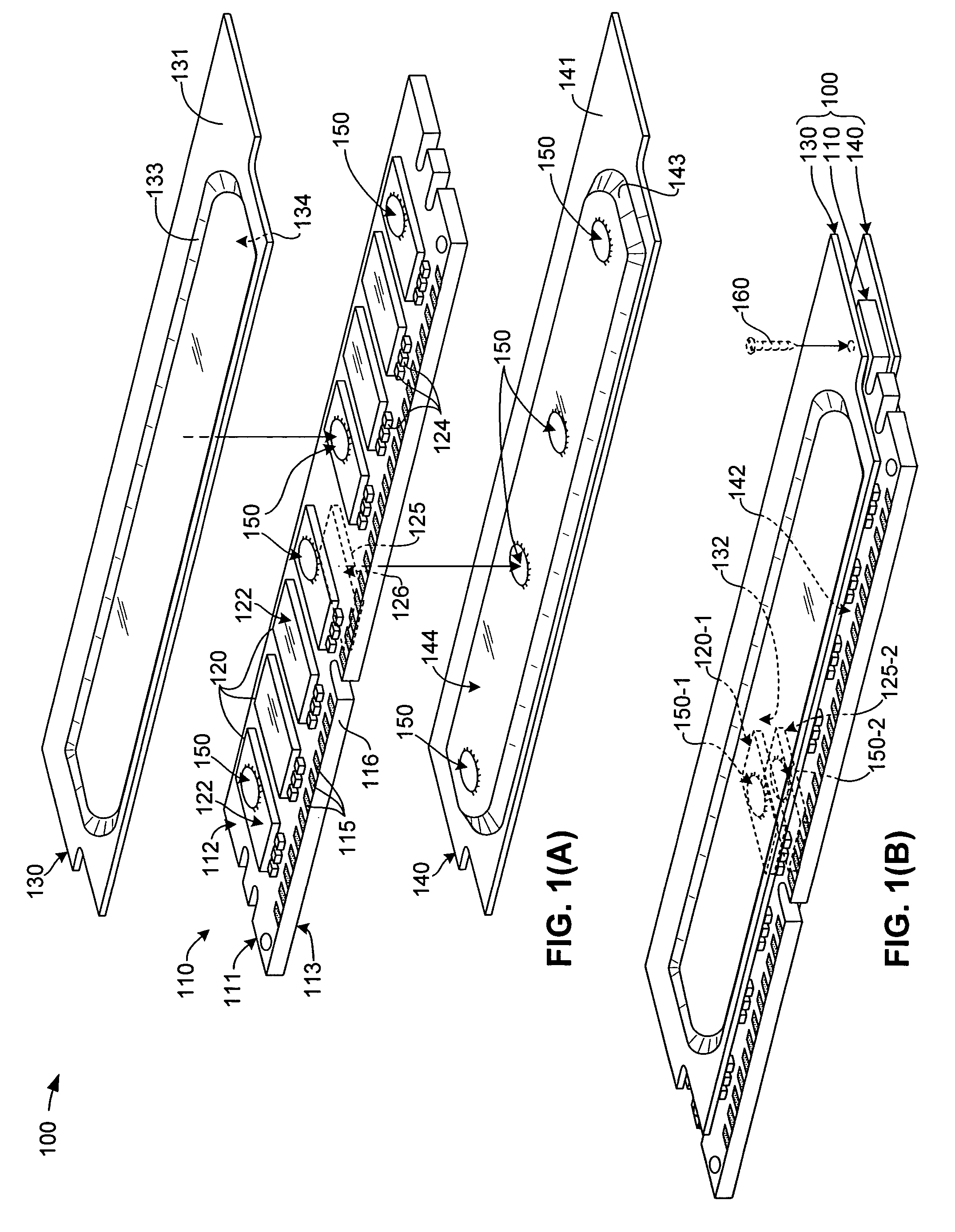 Memory module assembly including heat sink attached to integrated circuits by adhesive