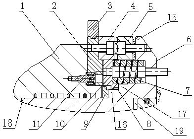 Universal cutter head differential mechanism and machine tool