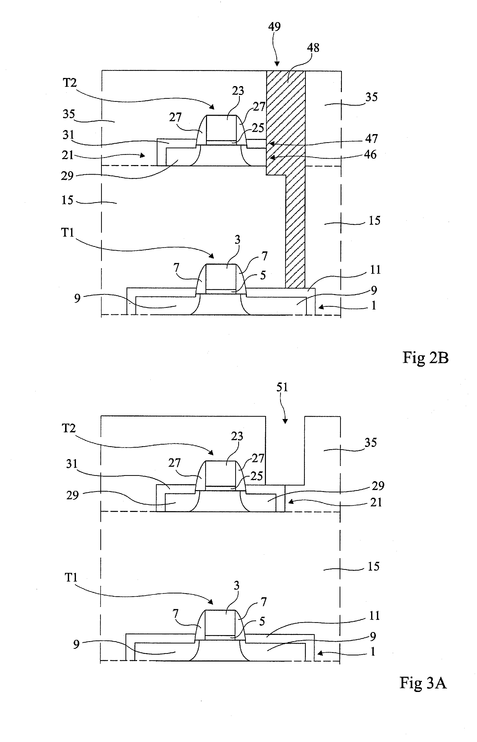 Method for forming a via contacting several levels of semiconductor layers