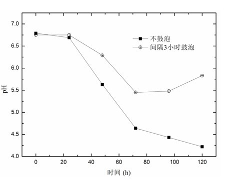 Method for improving hydrogen production by photosynthetic bacteria using bubbling process