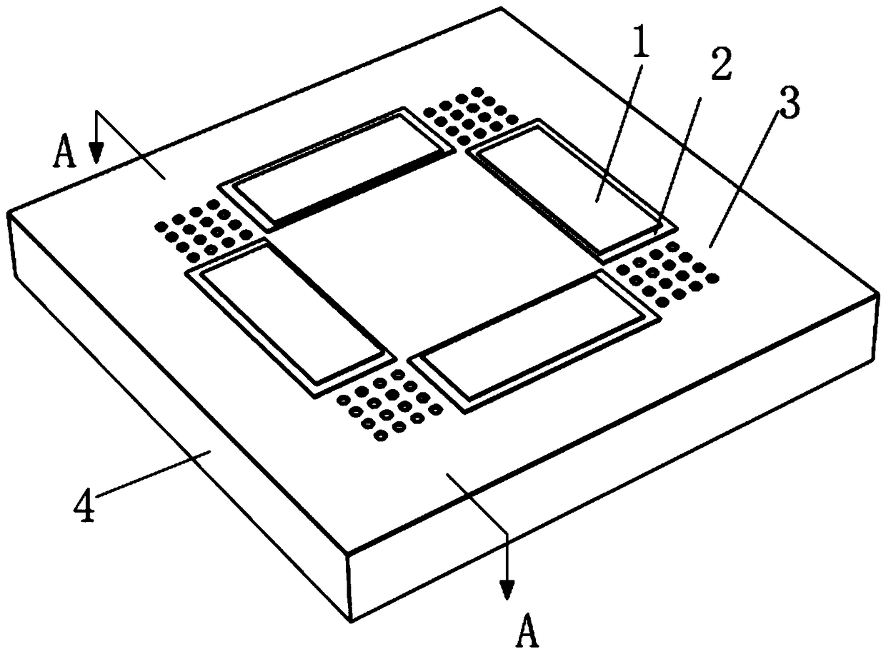 Microcomputer voltage electric ultrasonic transducer with etching hole and sectioned upper electrode