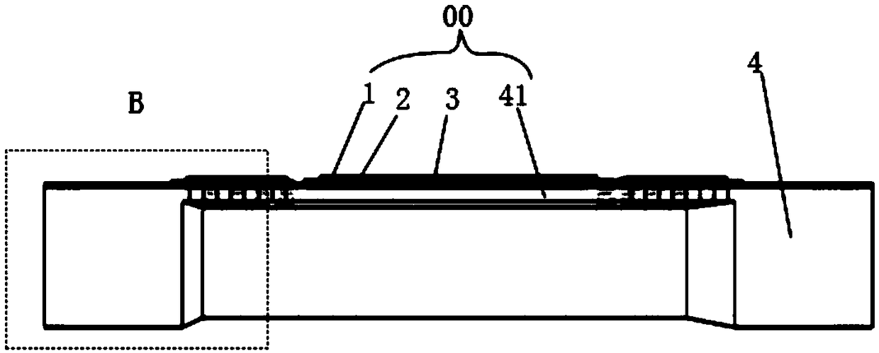 Microcomputer voltage electric ultrasonic transducer with etching hole and sectioned upper electrode