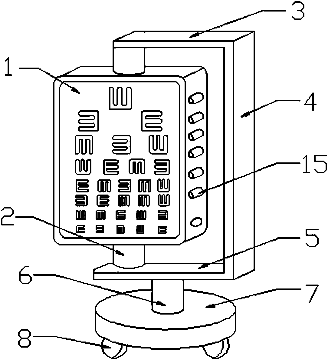 Medical test visual acuity device for outdoor display