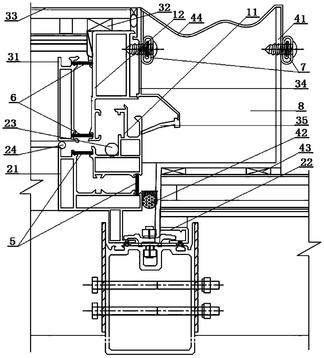 Opening fan antifreeze node suitable for smoke-exhausting skylight