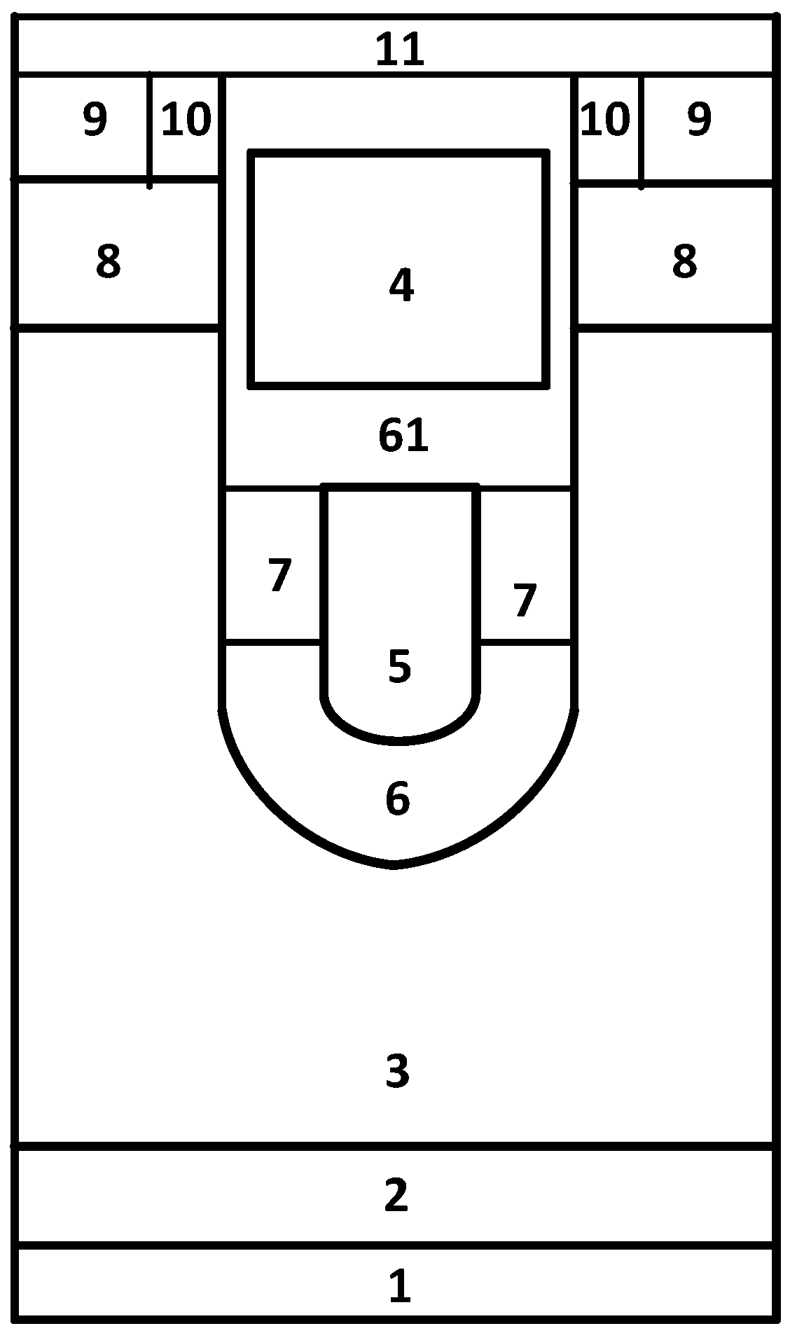 A shielded gate vdmos device with limited avalanche breakdown point