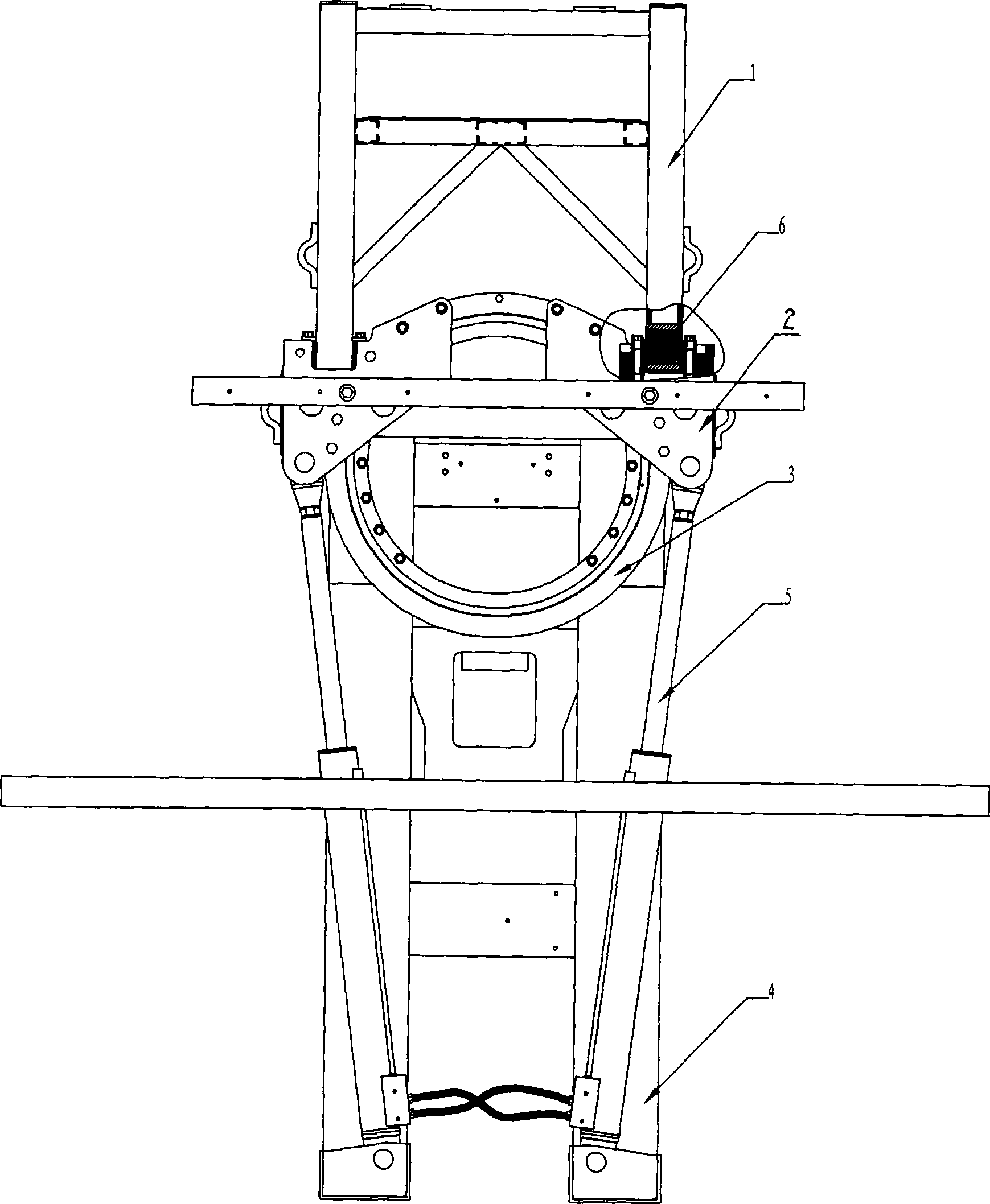 Splitting type truss structure of large-sized hinged joint passenger car