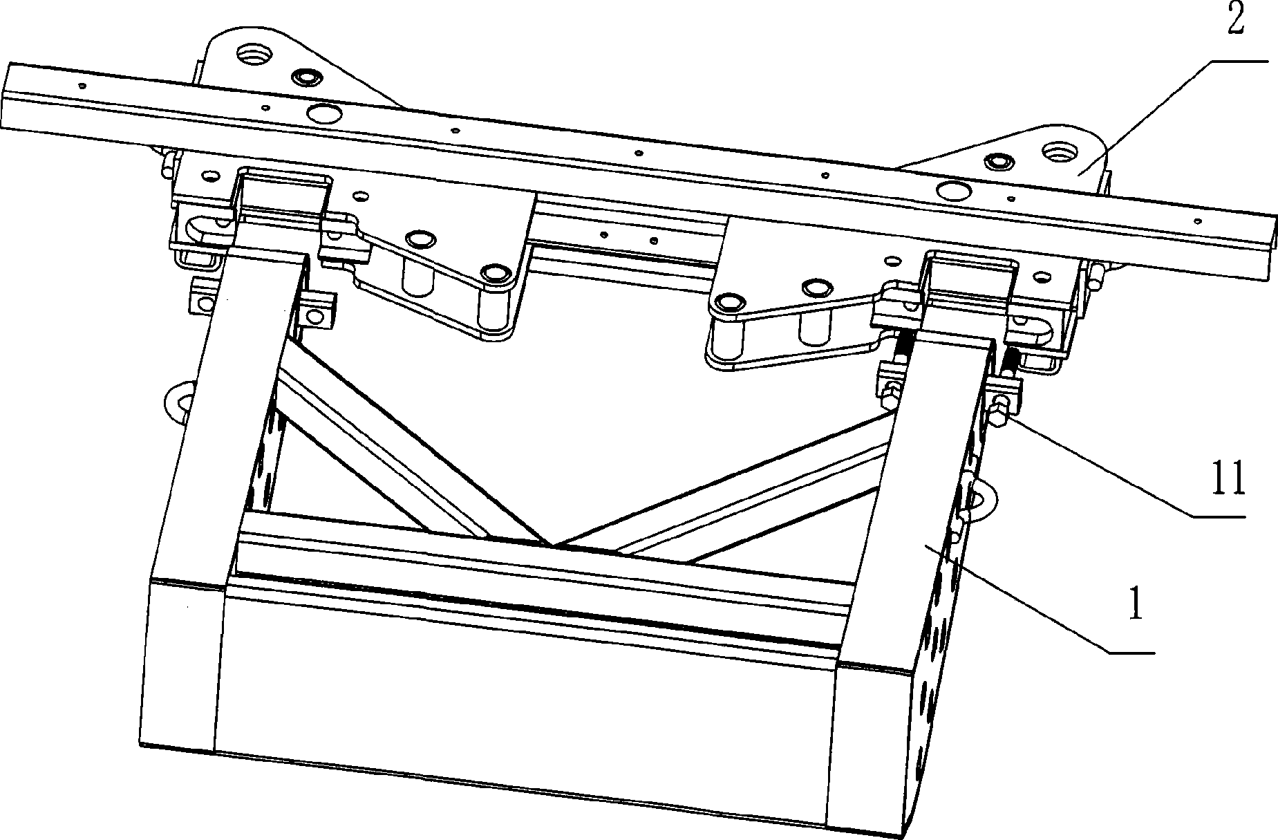 Splitting type truss structure of large-sized hinged joint passenger car