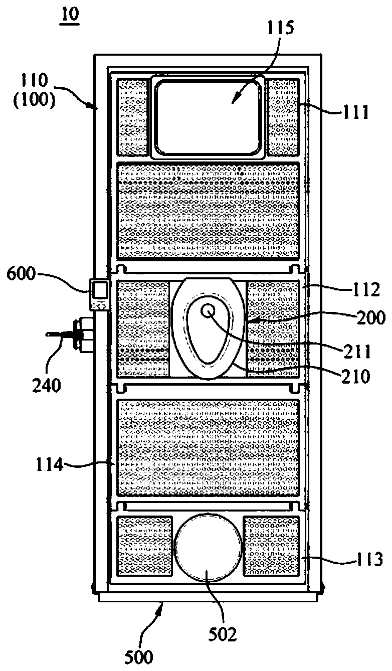 Patient bed system including defecation device having improved piping structure