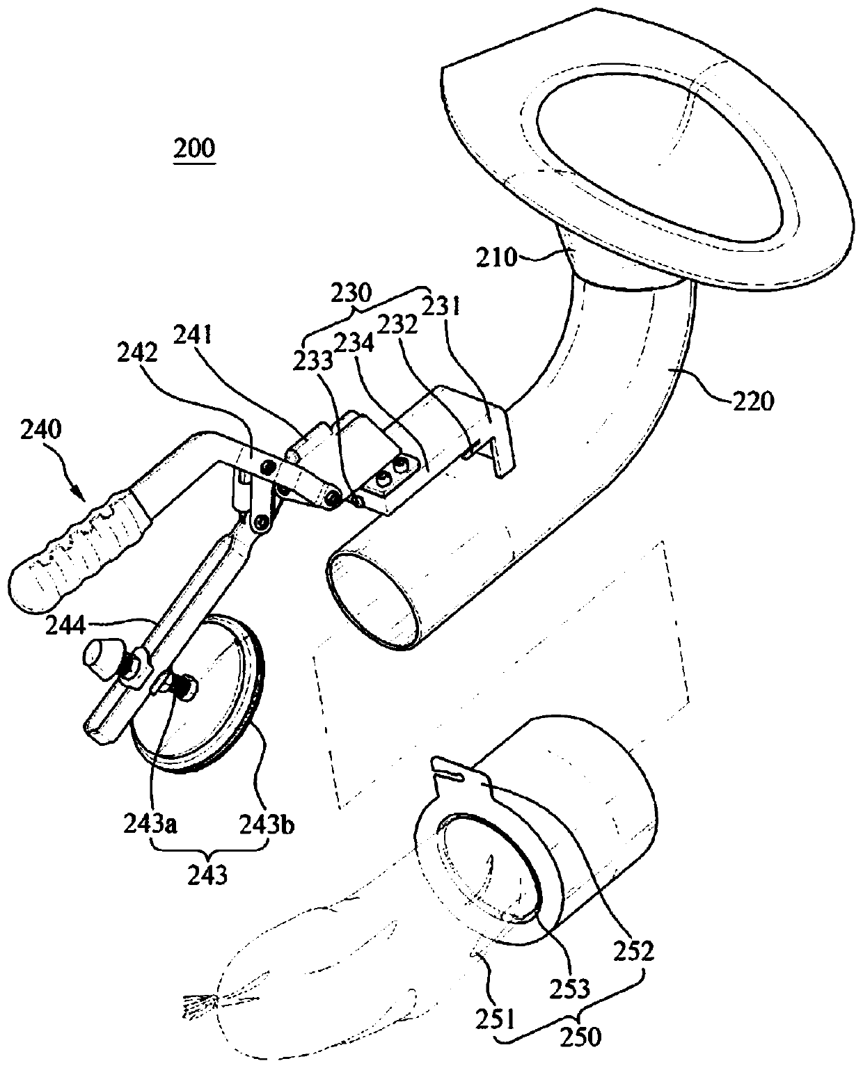 Patient bed system including defecation device having improved piping structure