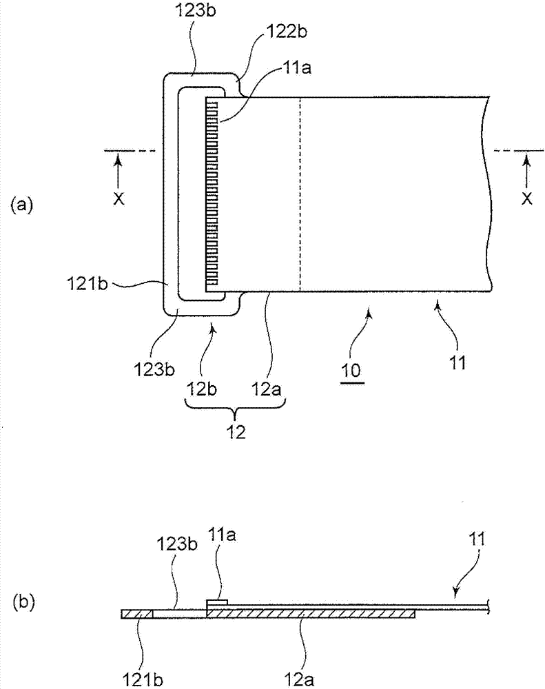 Cable provided with reinforcing board and reinforcing board